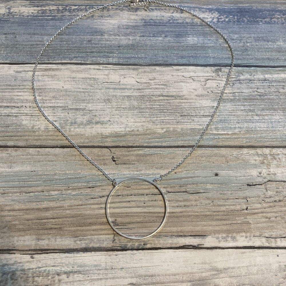 Lele Sadoughi Silver Circle‎ Necklace